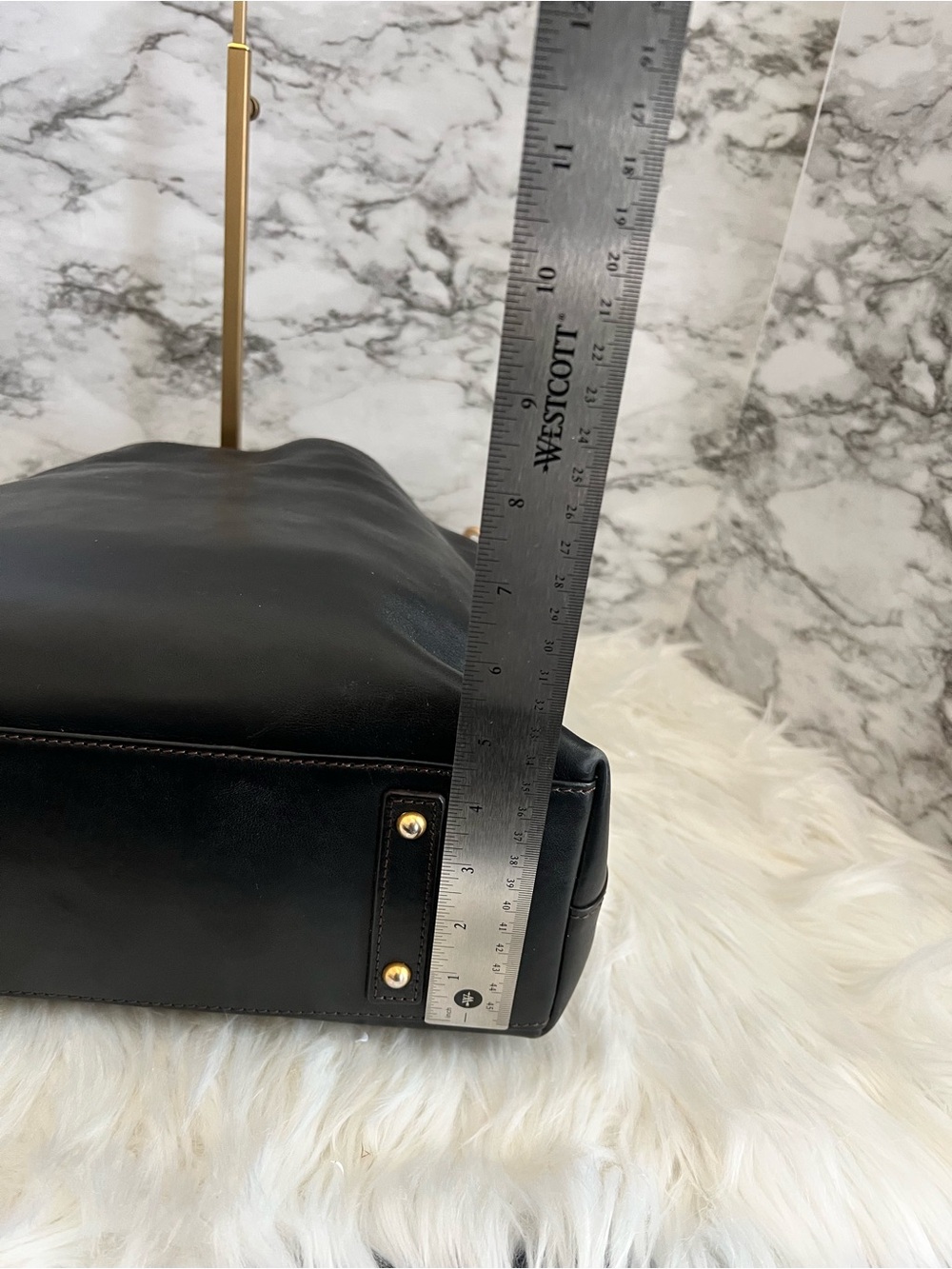 Dooney & Bourke Florentine Black Leather Copper Shoulder Bag - Picture 14 of 14